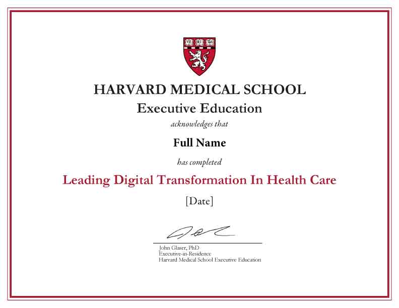 Harvard Medical School Leading Digital Transformation in Healthcare