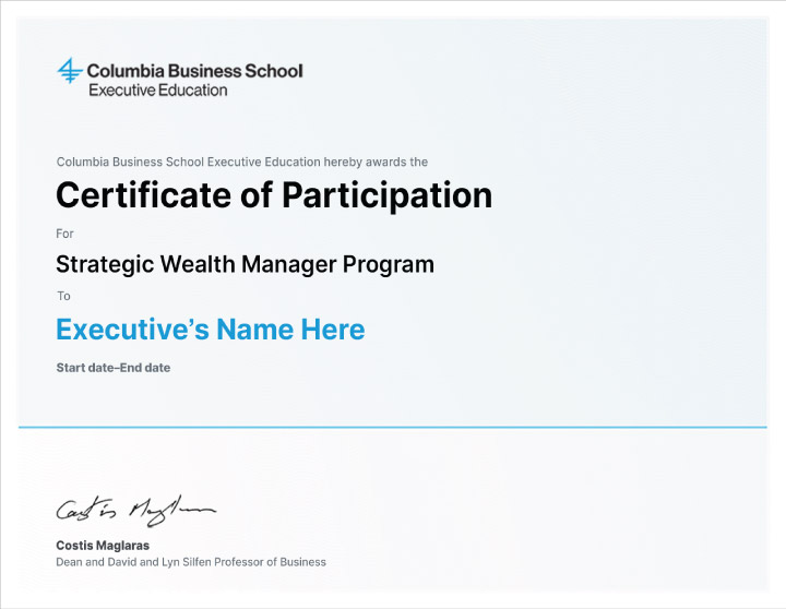 Example image of certificate that will be awarded after successful completion of this program