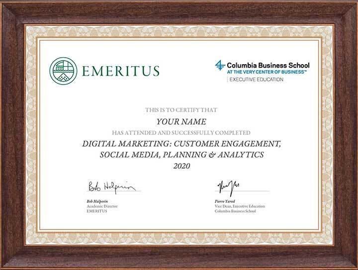 Columbia Business School Digital Marketing Online Certificate Program