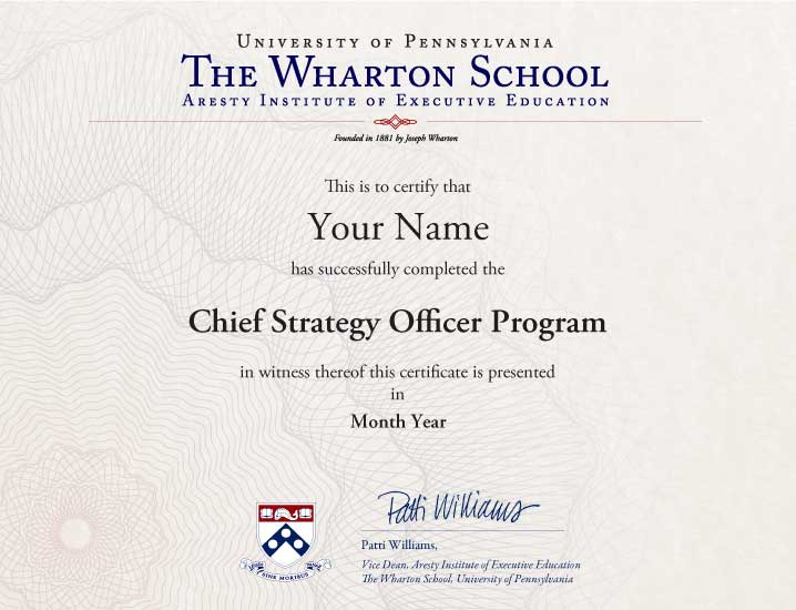 Image to depict sample of the program certificate 