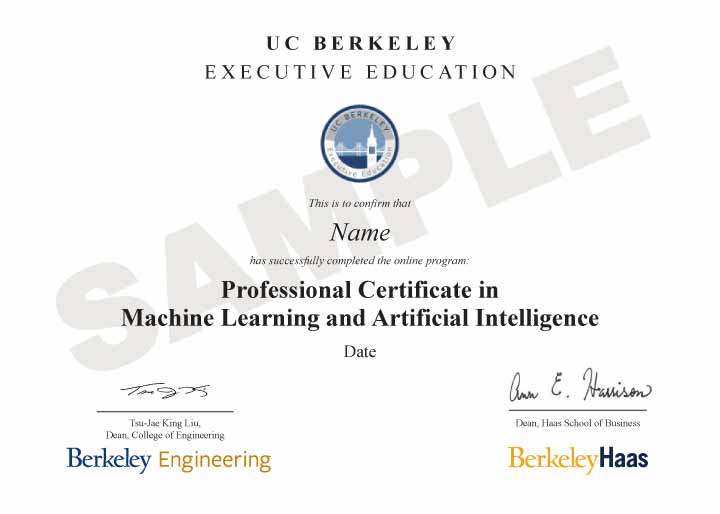 Example image of certificate that will be awarded after successful completion of this program