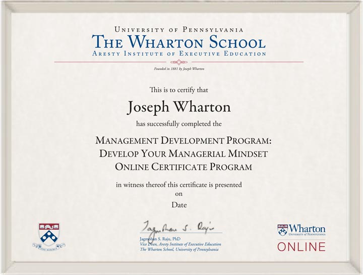 University Of Pennsylvania Wharton Certificate Programs